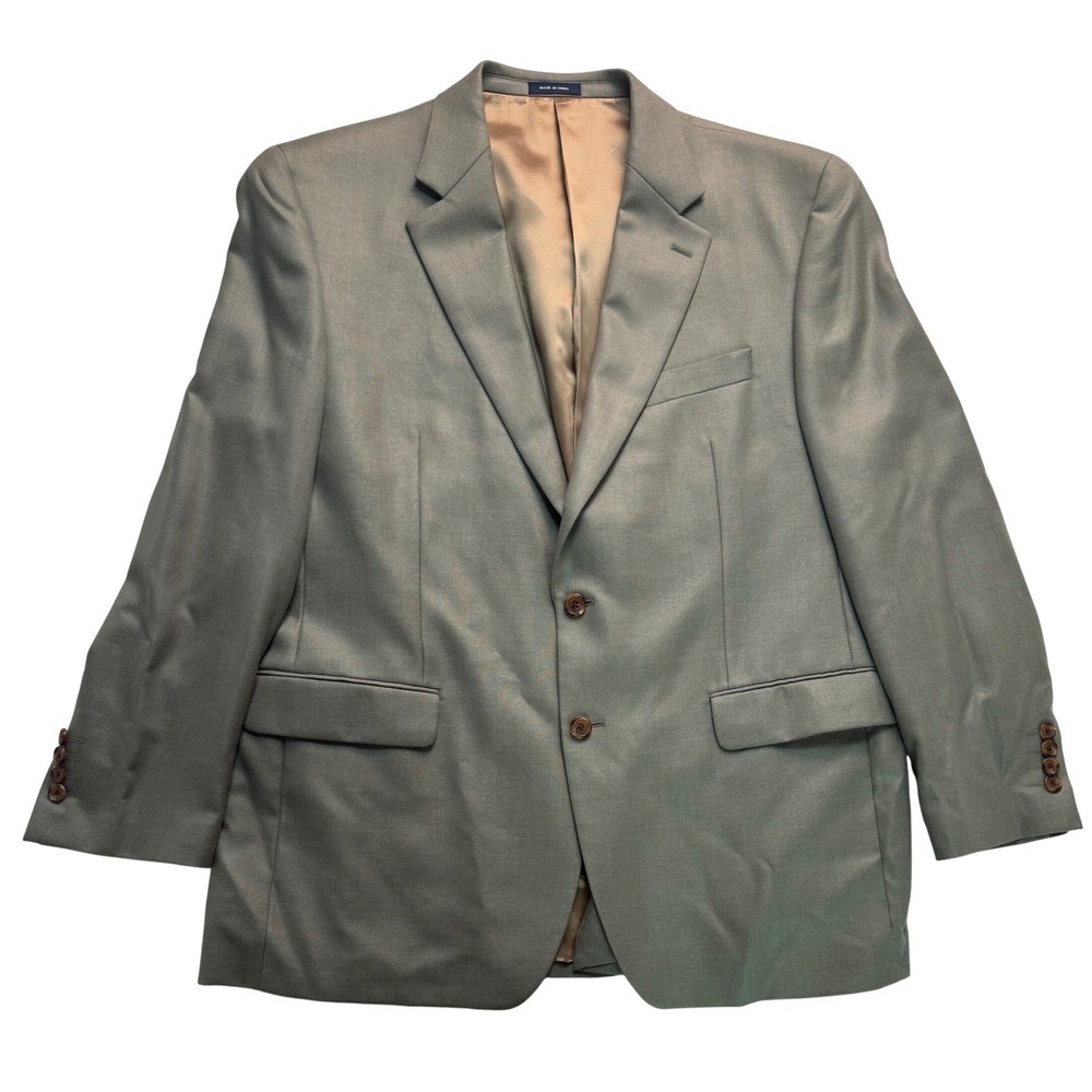 Ralph Lauren Silk Wool Blazer Mens 44R Olive Green Sport Coat Dillard's 2 Button